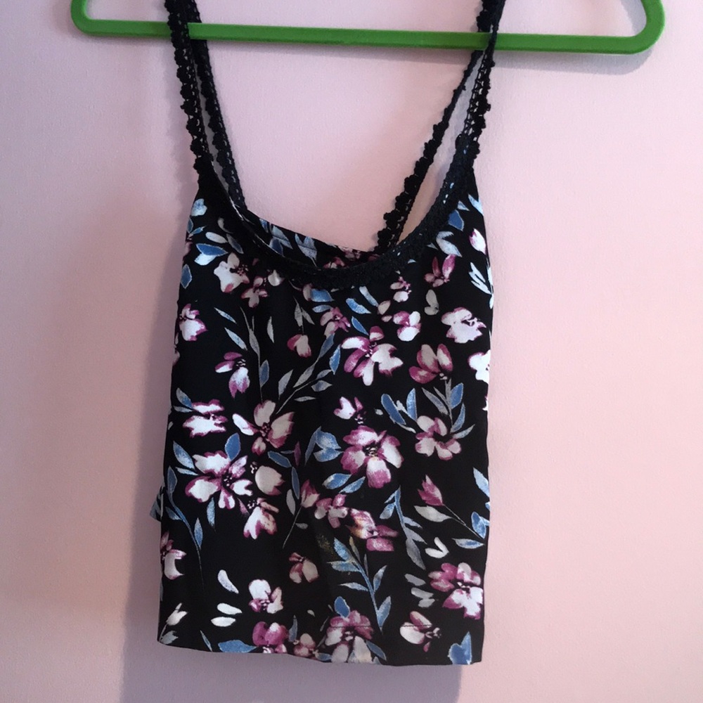 Black Floral Tank